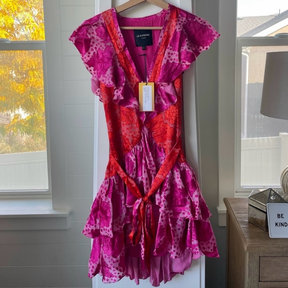 Le Superbe Aurora Flora Lil Flirt Ruffle Mini Dress - Picture 11 of 16